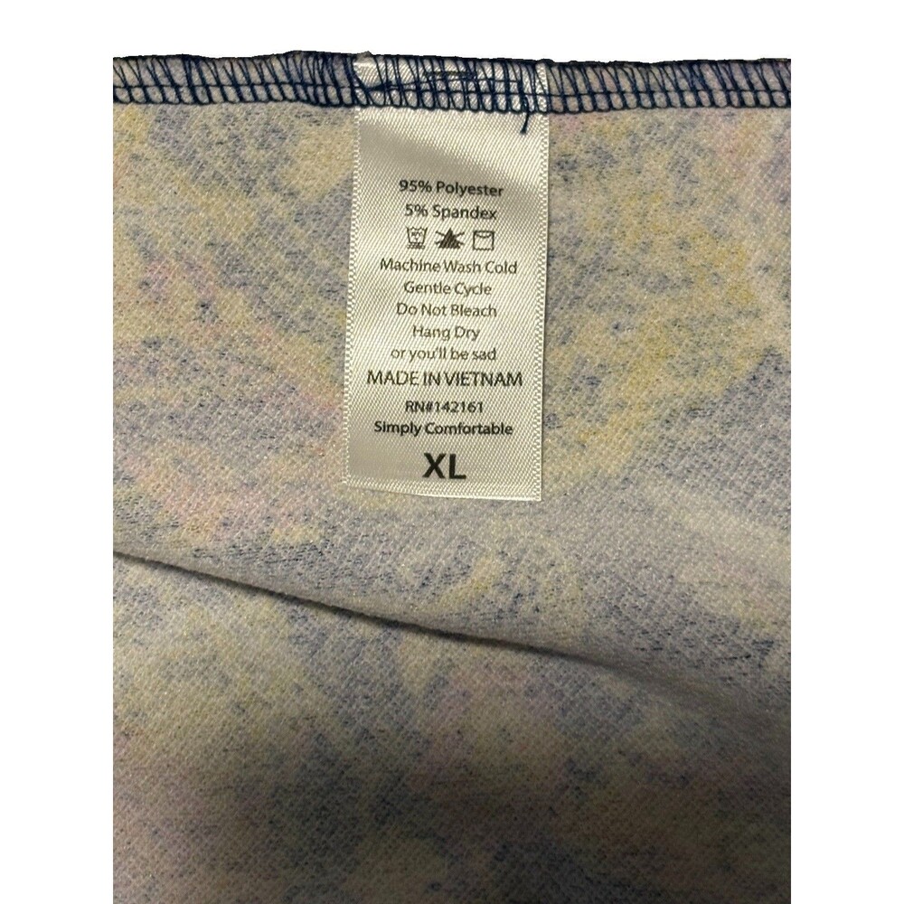 Lularoe Cassie Pencil Skirt Woman’s Size XL Blue Yellow Pink Paisley Abstract - Picture 5 of 7